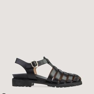 Bared Footwear Bittern Sandal Black Leather Fisherman Women's 38 / US 7.5-8